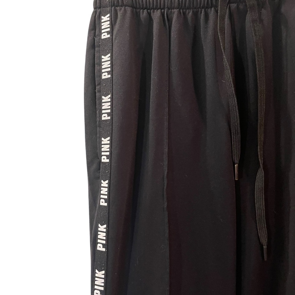 Victoria's Secret Pink Women’s High Waist Wide Leg Track Pant Black Size: Small - Picture 3 of 7